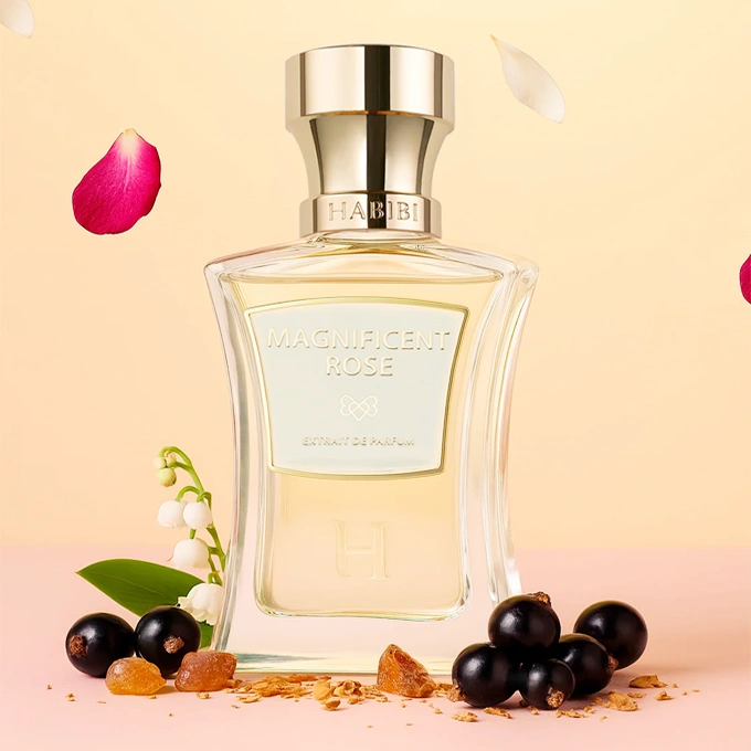 Piramide olfattiva Magnificent Rose di Habibi NY