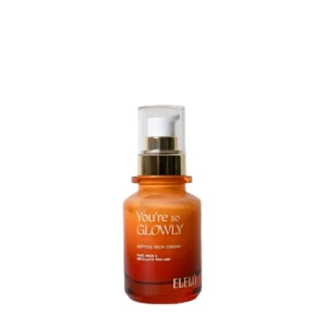 Flacone Youre So Glowly Elelu crema viso ai peptidi e attivi upcycled vaso in vetro 50ml
